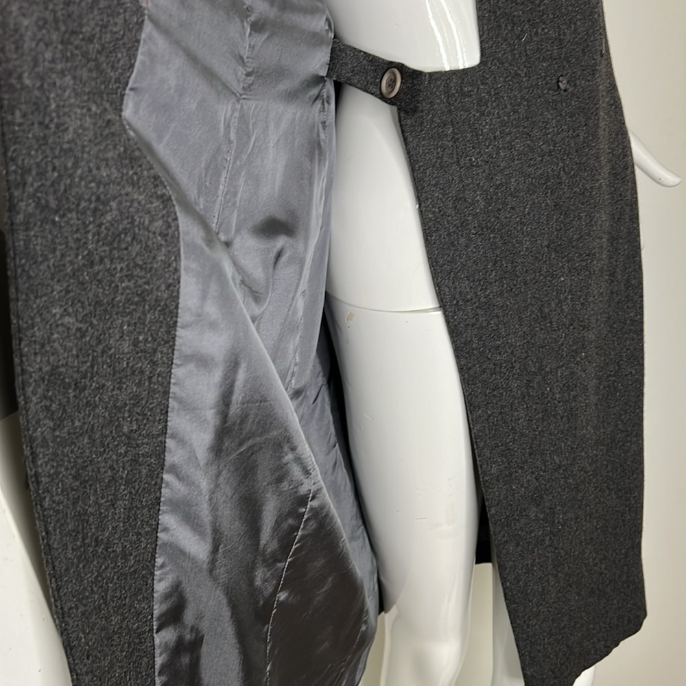 Carolyne Roehm Sz 8 Vintage Gray Soft Wool Snap Button Coat Dress - Picture 7 of 12